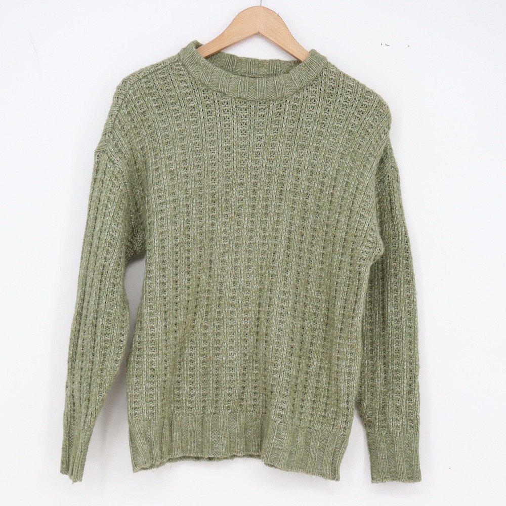 American Eagle Sweater Womens XXS Crewneck Green Textured Knit